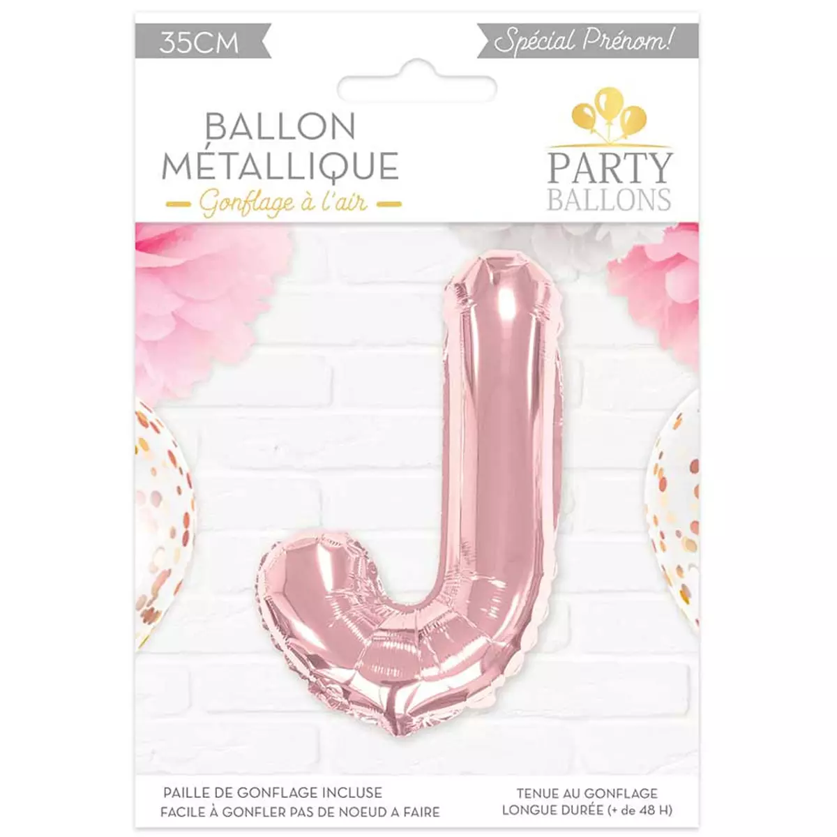 les trésors de lily Ballon métallique 'Lettre J' rosé 35 cm [A0440]