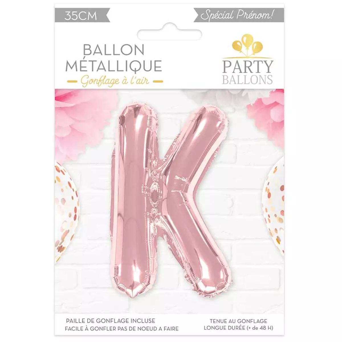 les trésors de lily Ballon métallique 'Lettre K' rosé 35 cm [A0441]