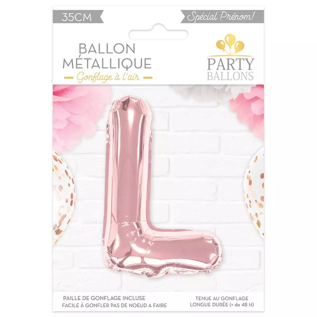 les trésors de lily Ballon métallique 'Lettre L' rosé 35 cm [A0442]