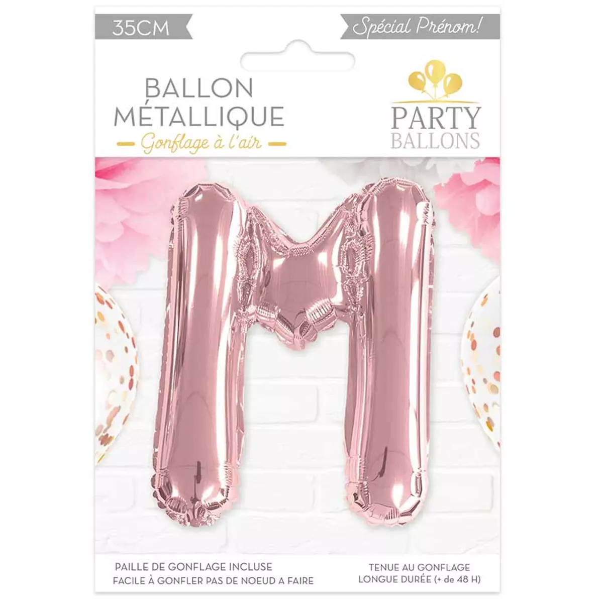 les trésors de lily Ballon métallique 'Lettre M' rosé 35 cm [A0443]