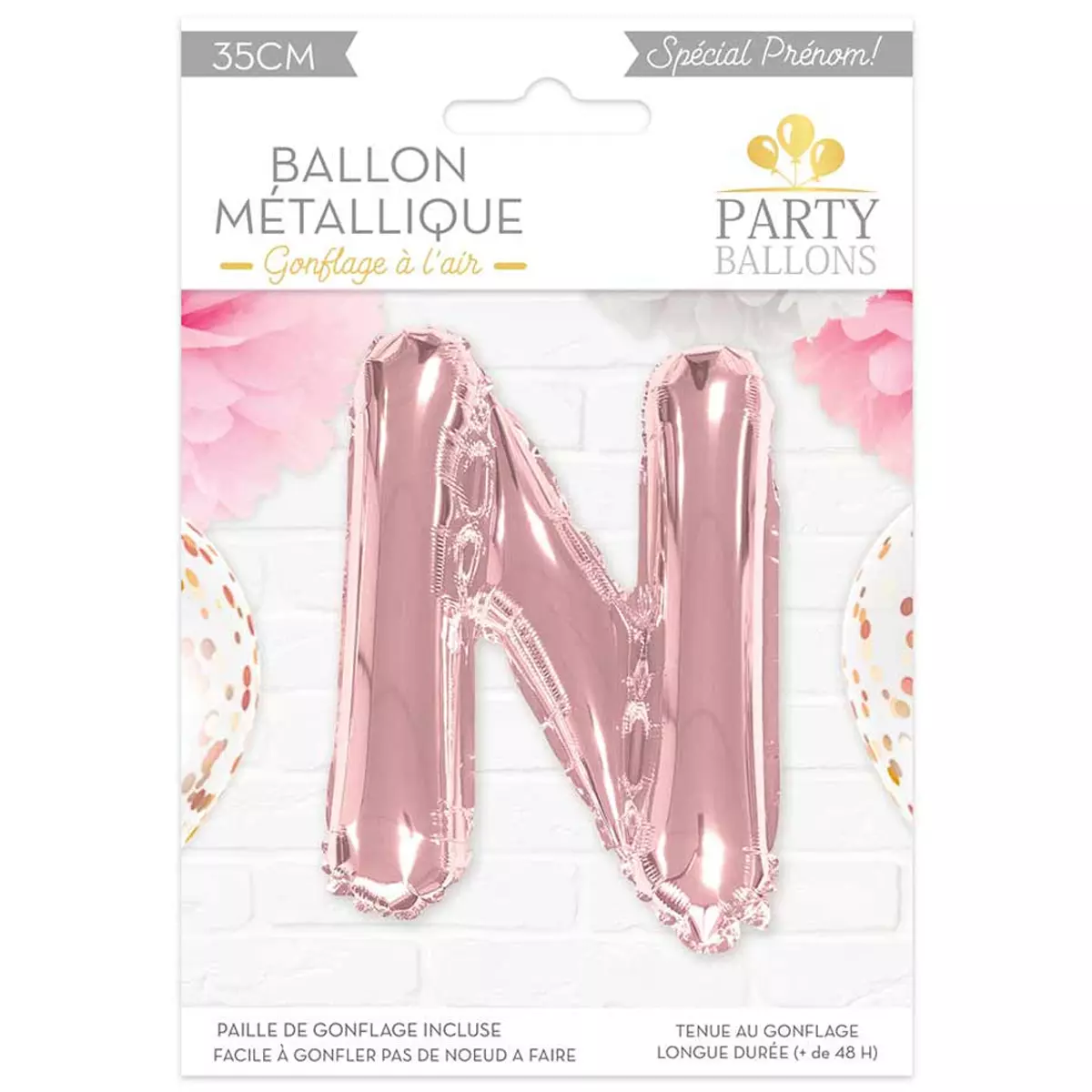 les trésors de lily Ballon métallique 'Lettre N' rosé 35 cm [A0444]