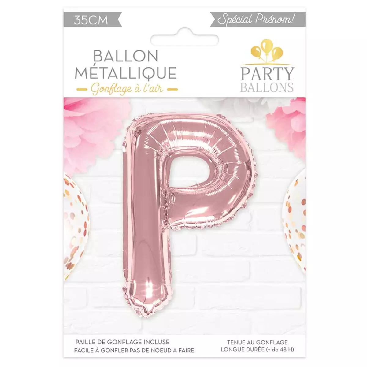 les trésors de lily Ballon métallique 'Lettre P' rosé 35 cm [A0446]