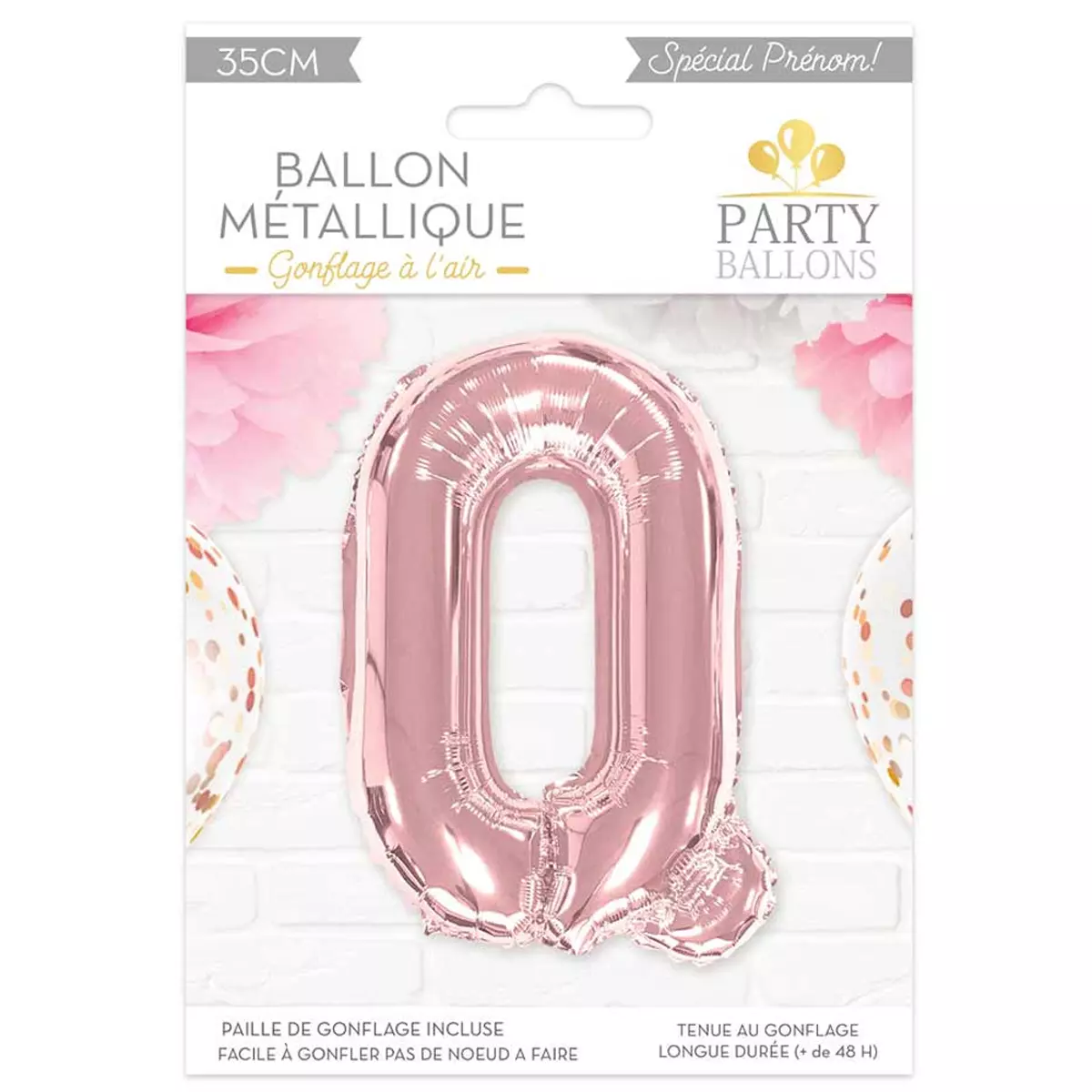 les trésors de lily Ballon métallique 'Lettre Q' rosé 35 cm [A0447]