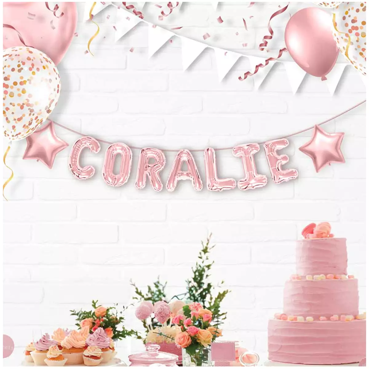 Les Trésors De Lily Ballon Métallique 'Lettre R' Rosé 35 Cm [A0448]