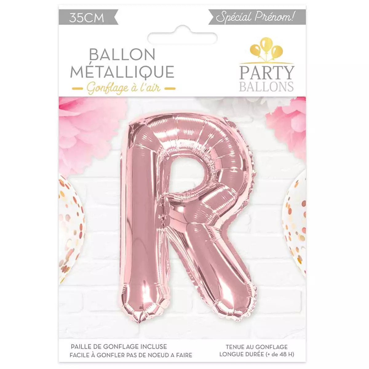 les trésors de lily Ballon métallique 'Lettre R' rosé 35 cm [A0448]