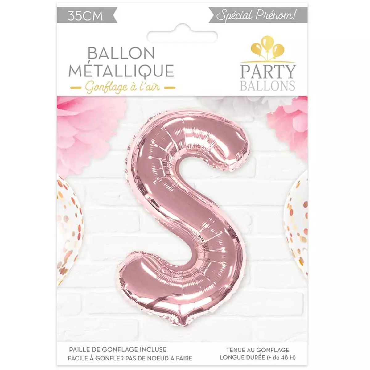 les trésors de lily Ballon métallique 'Lettre S' rosé 35 cm [A0449]