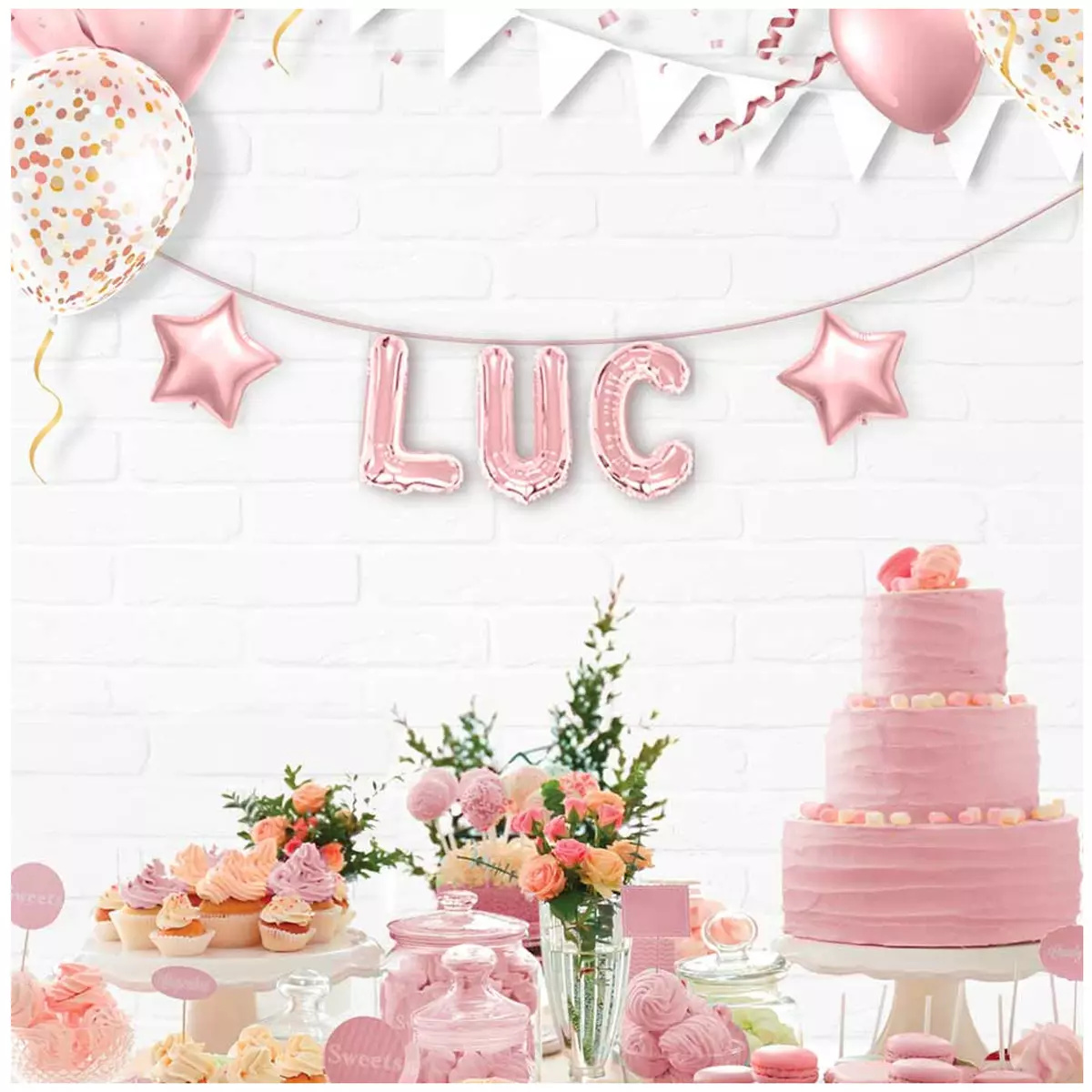 Les Trésors De Lily Ballon Métallique 'Lettre U' Rosé 35 Cm [A0451]