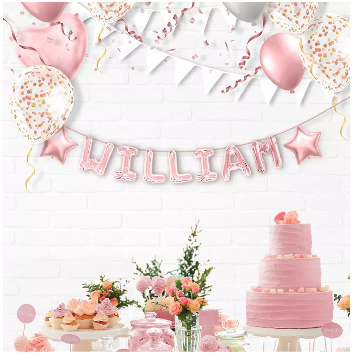 Les Trésors De Lily Ballon Métallique 'Lettre W' Rosé 35 Cm [A0453]