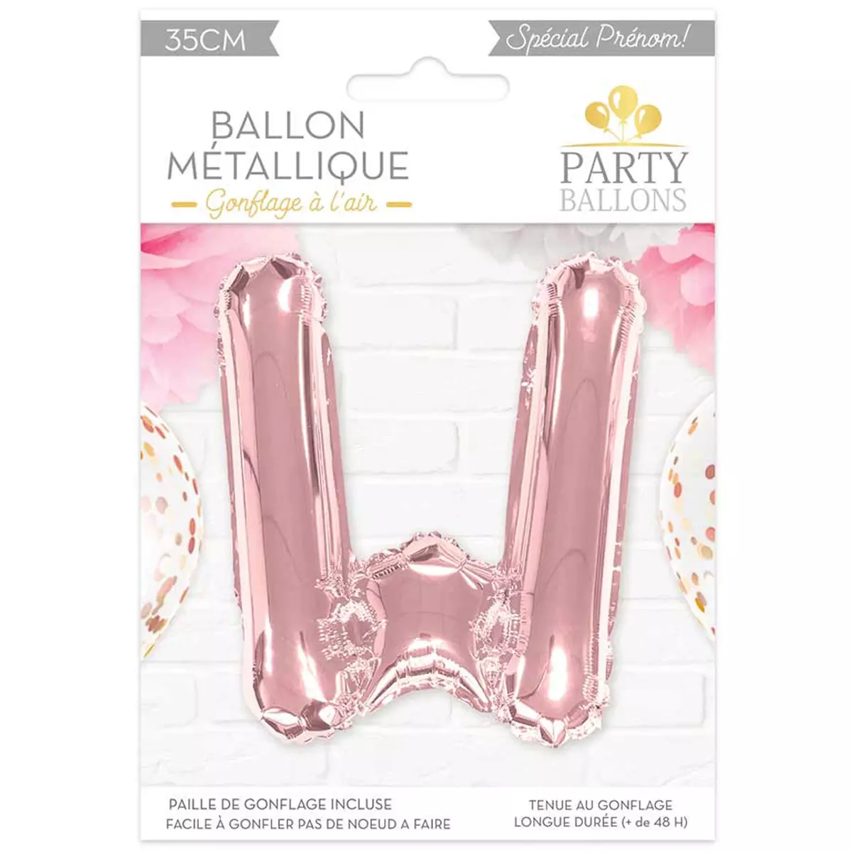 les trésors de lily Ballon métallique 'Lettre W' rosé 35 cm [A0453]