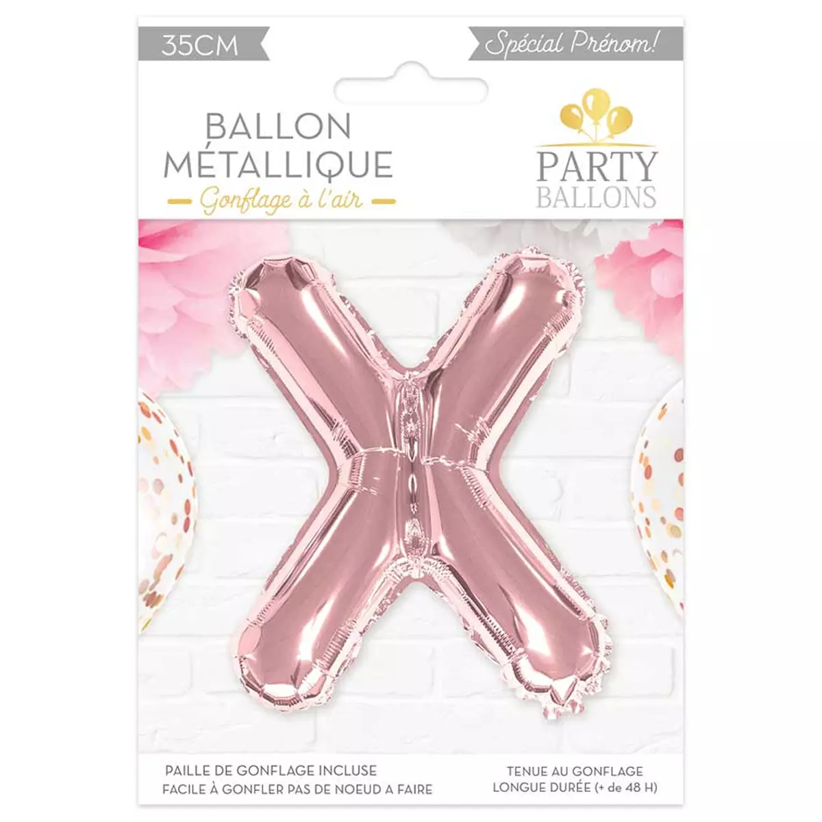les trésors de lily Ballon métallique 'Lettre X' rosé 35 cm [A0454]