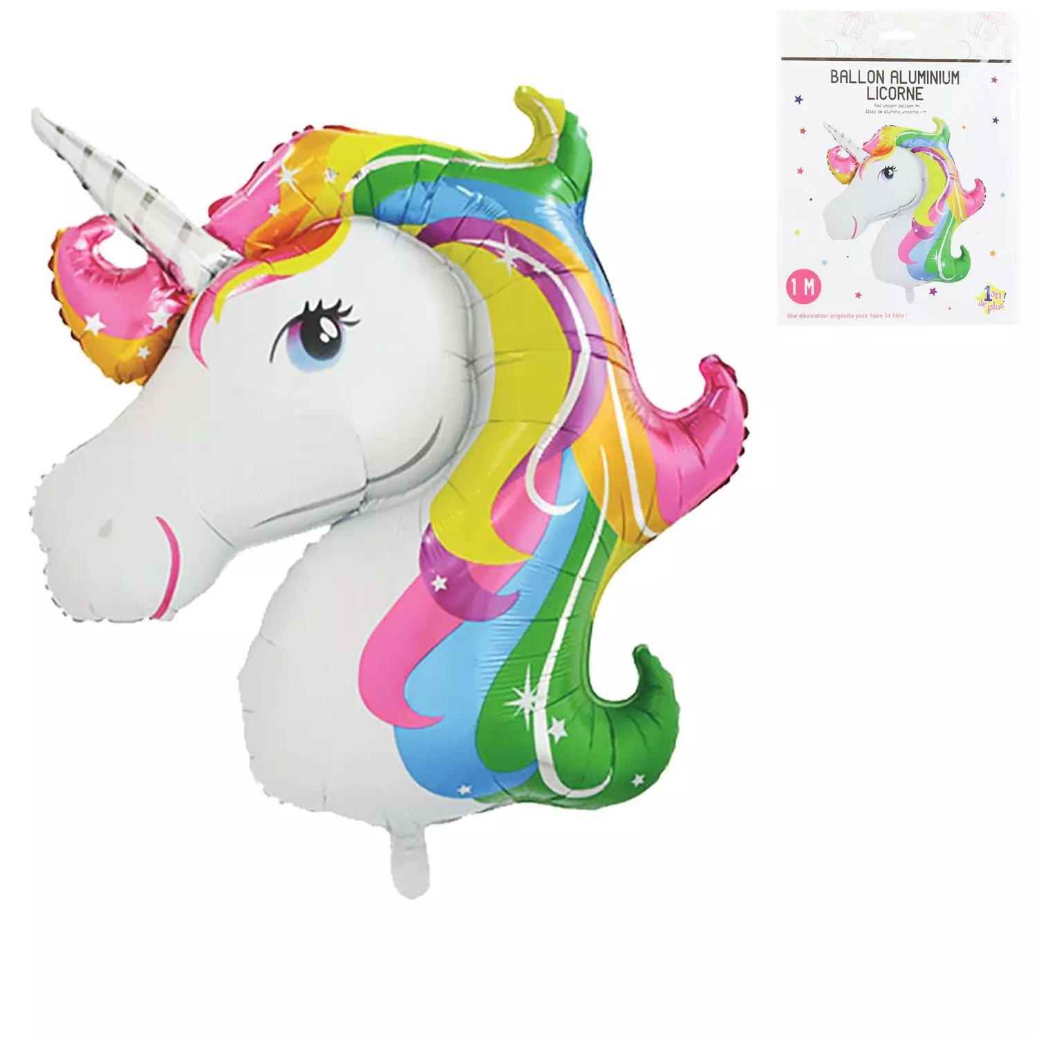 Les Trésors De Lily Ballon Métallique 'Licorne My Unicorn' Blanc Multicolore 1 M [Q3609]