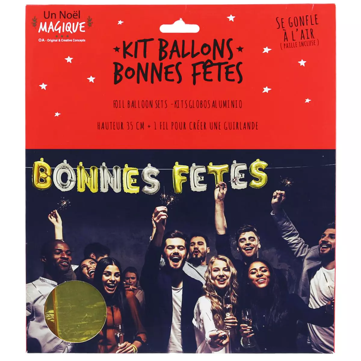 Les Trésors De Lily Ballons Métalliques 'Bonnes Fêtes' Doré Argenté 35 Cm [Q3610]