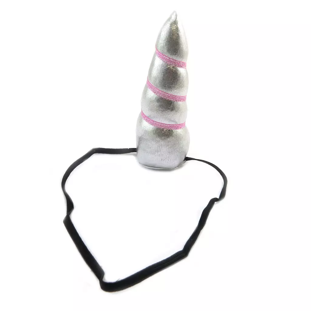 les trésors de lily Bandeau corne 'Licorne My Unicorn' argenté 12x45 cm [P8508]
