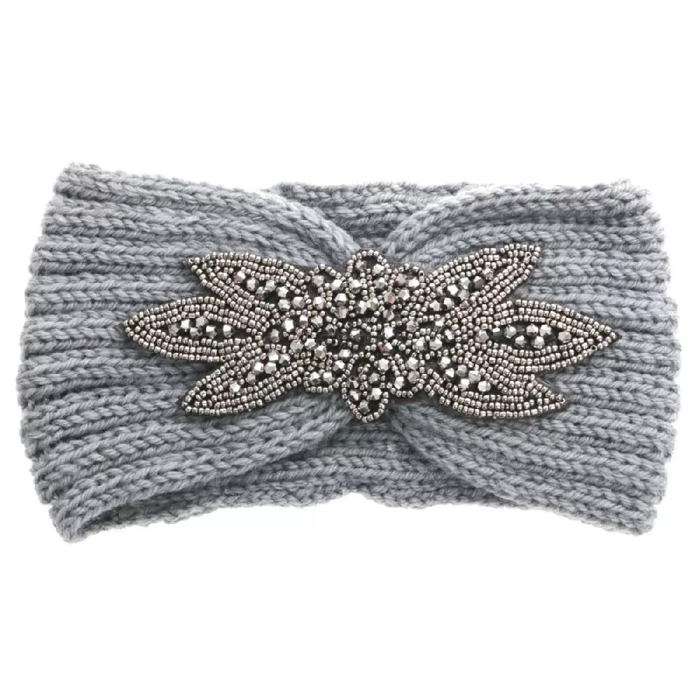les trésors de lily Bandeau créateur 'Scarlett' gris largeur 13 cm [Q5746]