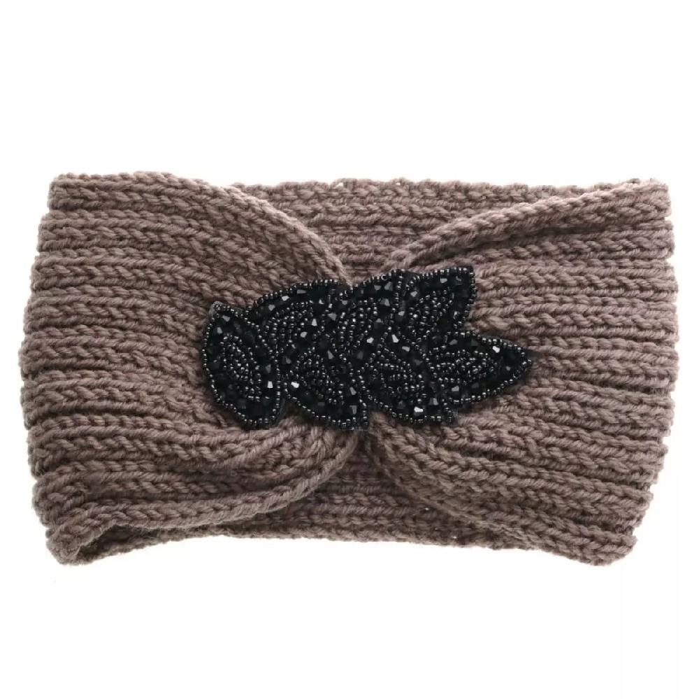 les trésors de lily Bandeau créateur 'Scarlett' taupe largeur 13 cm [Q5751]