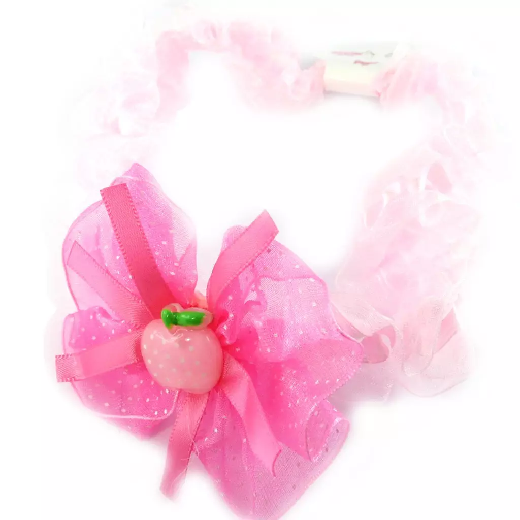les trésors de lily Bandeau enfant 'Fraise' rose 7 cm [L6357]