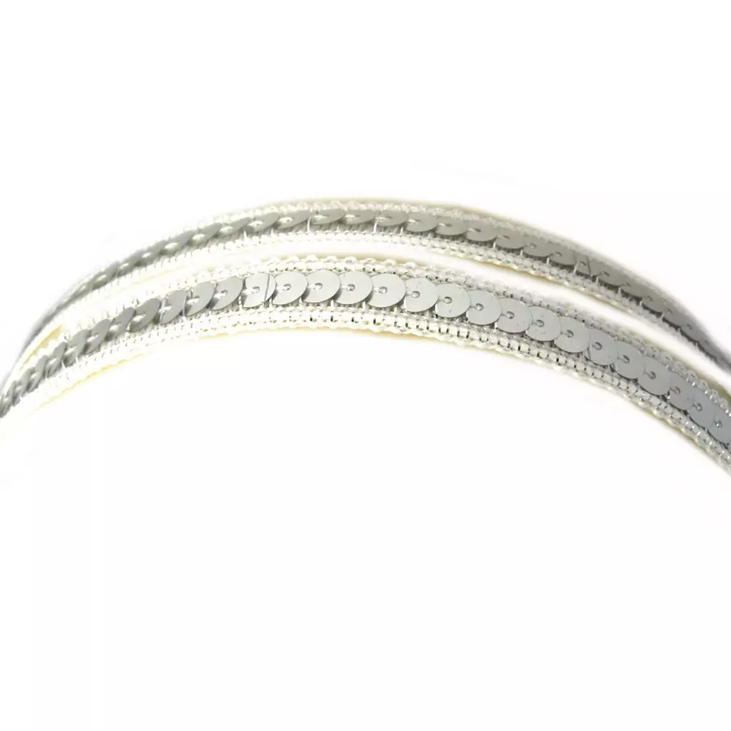 Les Trésors De Lily Bandeau Souple 'Scarlett' Argenté 12 Mm (paillettes) [M1818]