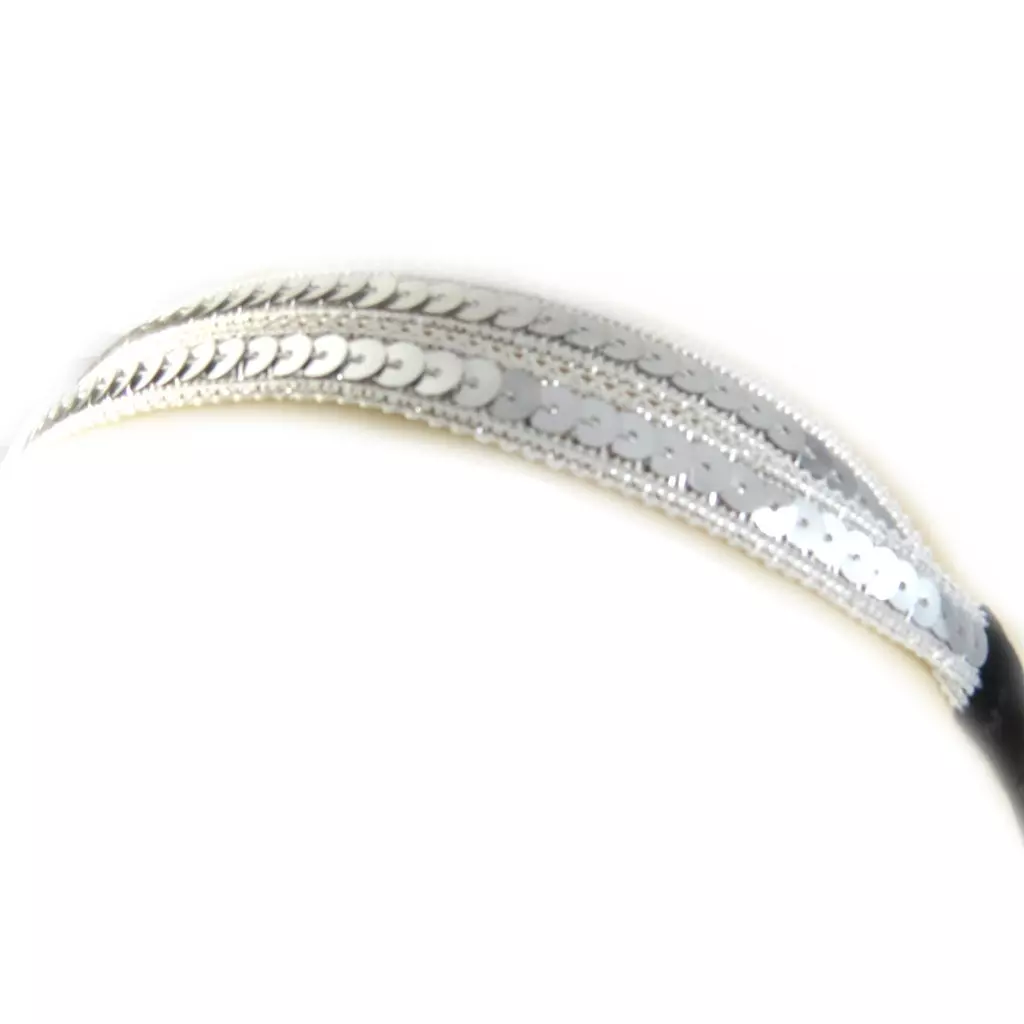 Les Trésors De Lily Bandeau Souple 'Scarlett' Argenté 12 Mm (paillettes) [M1818]