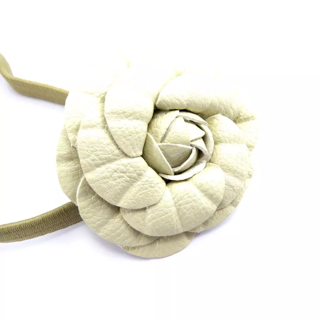 Les Trésors De Lily Bandeau Souple 'Scarlett' Beige 65 Mm (cuir) [L6238]