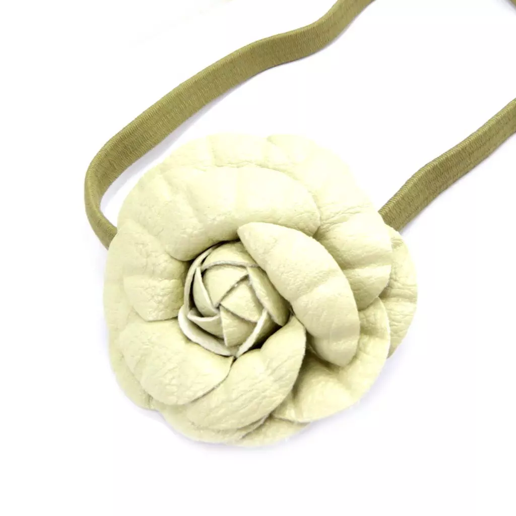 les trésors de lily Bandeau souple 'Scarlett' beige 65 mm (cuir) [L6238]