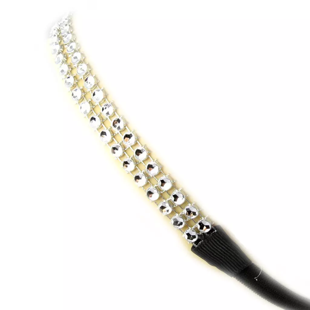 Les Trésors De Lily Bandeau Souple 'Sissi' Blanc Argenté 10 Mm [L7004]