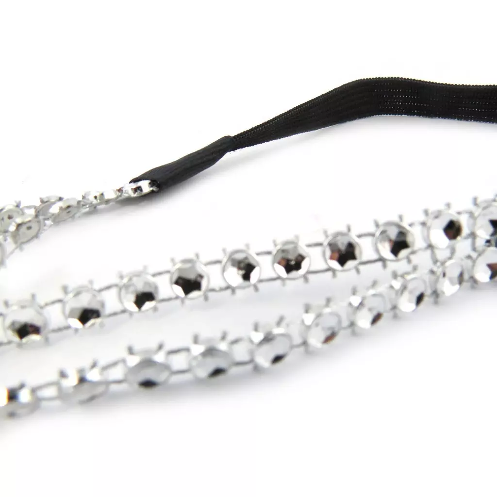 Les Trésors De Lily Bandeau Souple 'Sissi' Blanc Argenté 10 Mm [L7004]