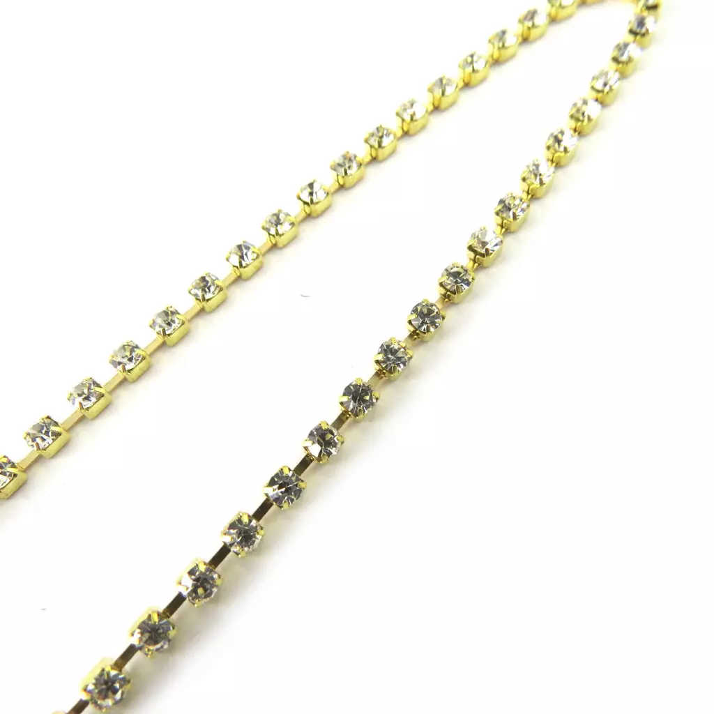 Les Trésors De Lily Bandeau Souple 'Sissi' Doré Blanc (strass) 3 Mm [M6477]