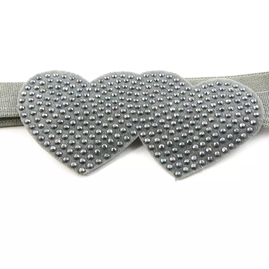 les trésors de lily Bandeau souple 'Sissi' gris 85x45 mm [R7884]