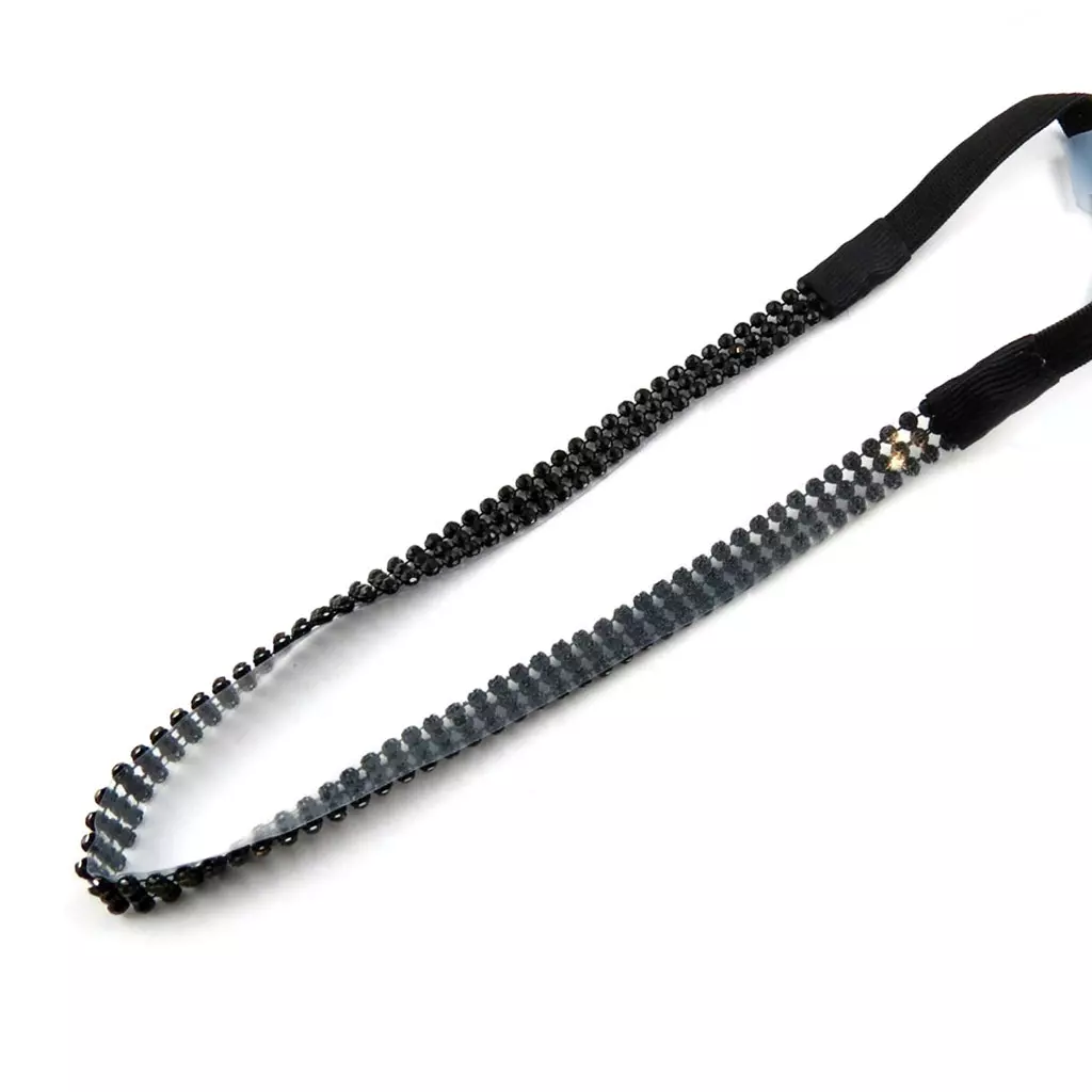 Les Trésors De Lily Bandeau Souple 'Sissi' Noir (strass) 10 Mm [L6382]