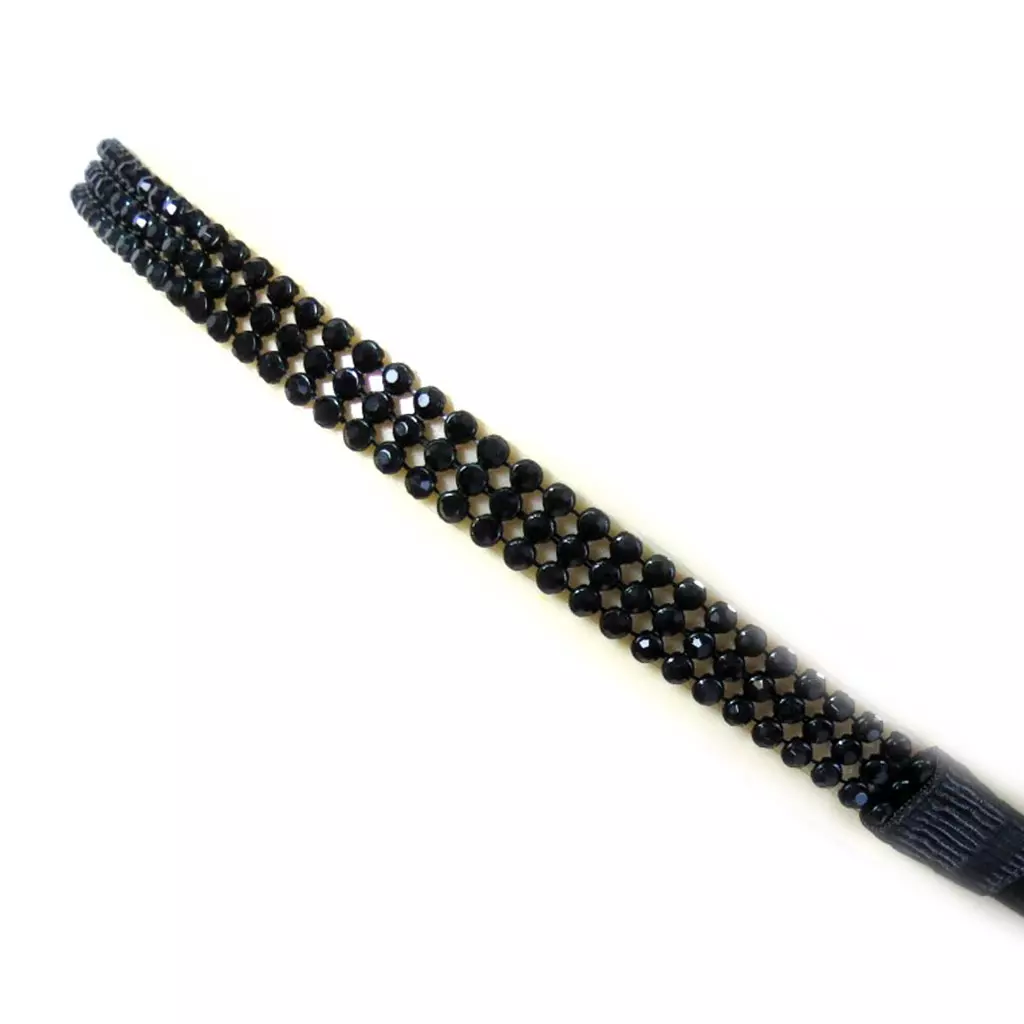 Les Trésors De Lily Bandeau Souple 'Sissi' Noir (strass) 10 Mm [L6382]