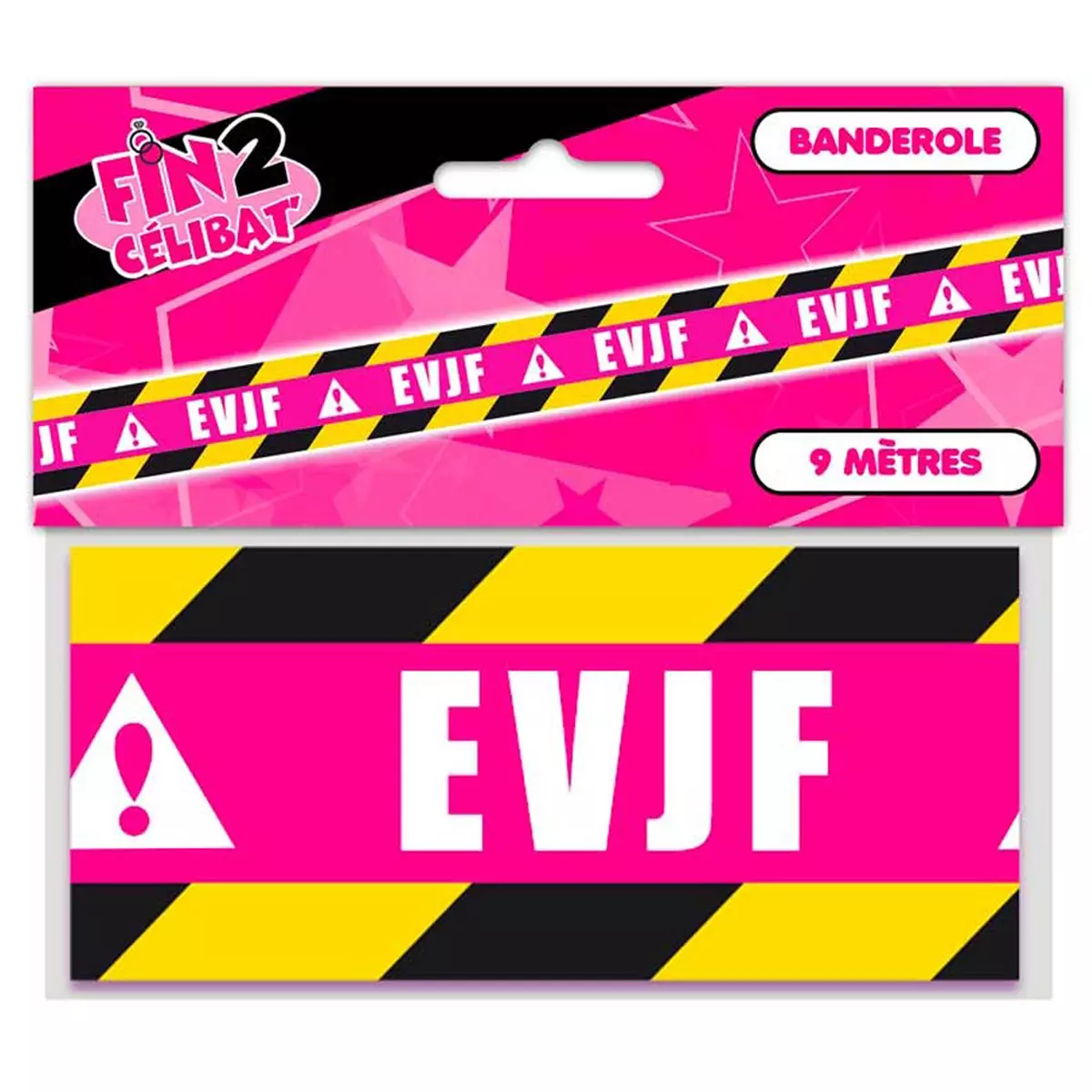 Les Trésors De Lily Banderole ' Zone Enterrement De Vie De Jeune Fille / EVJF' Rose Jaune 9 M 7 Cm [Q7334]