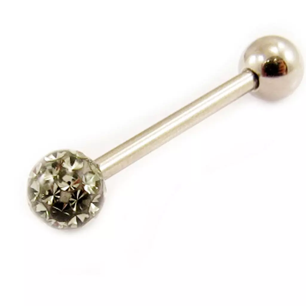 Les Trésors De Lily Barbell Acier 'Cristal' Gris [L4510]