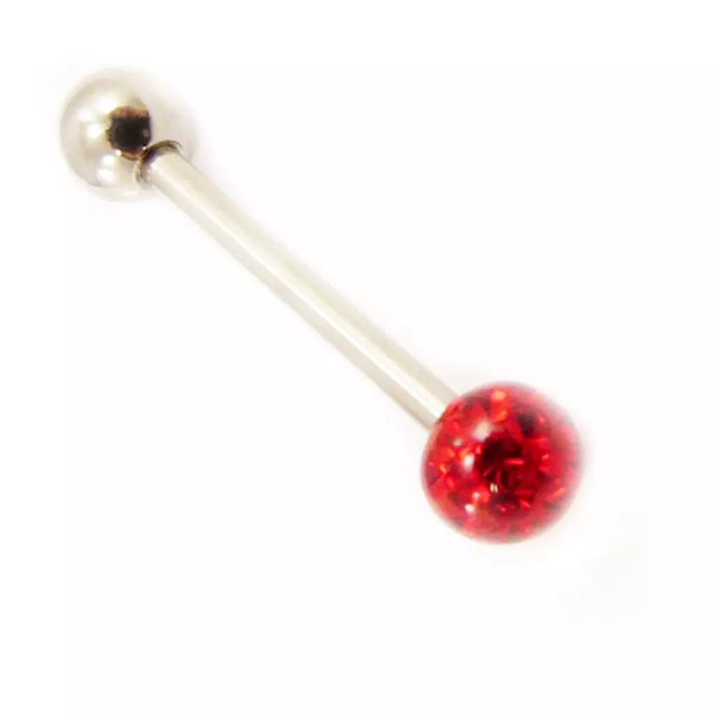 Les Trésors De Lily Barbell Acier 'Cristal' Rouge [L4513]