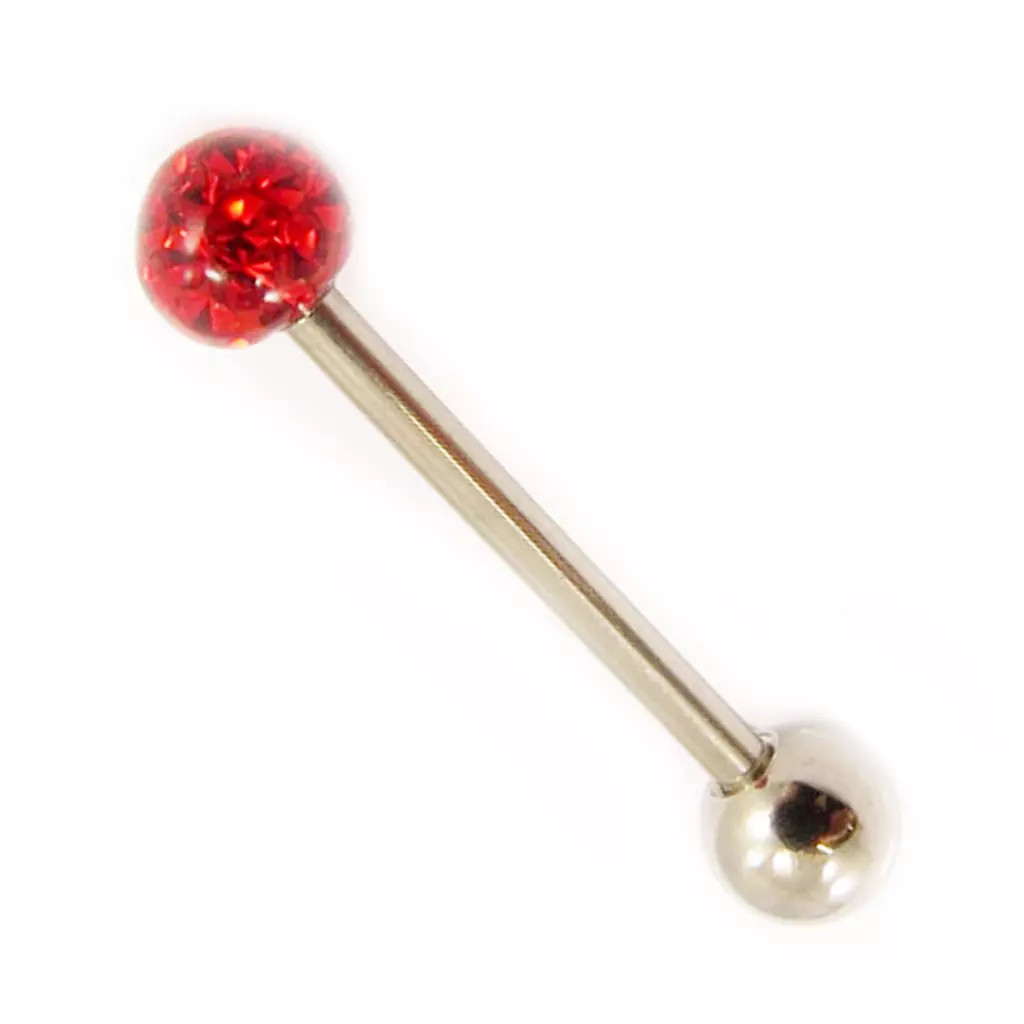 Les Trésors De Lily Barbell Acier 'Cristal' Rouge [L4513]