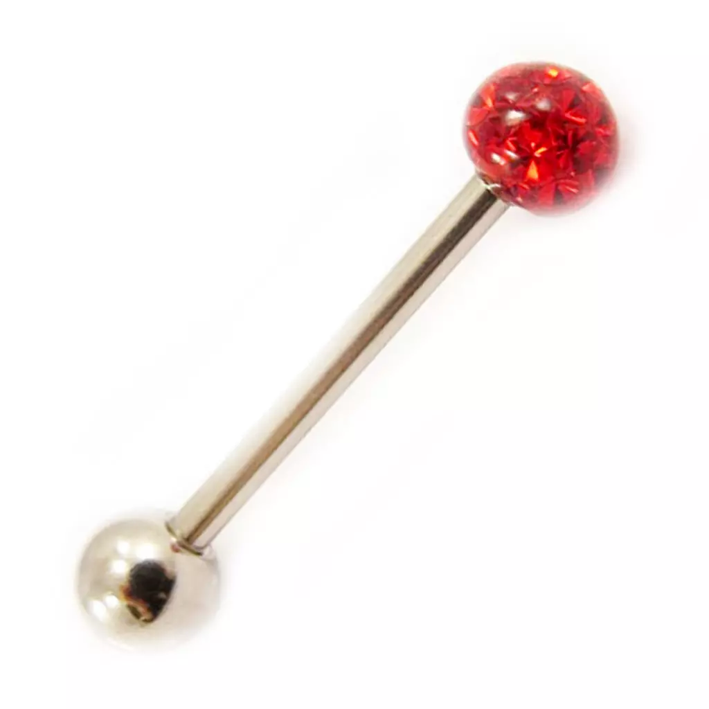 Les Trésors De Lily Barbell Acier 'Cristal' Rouge [L4513]