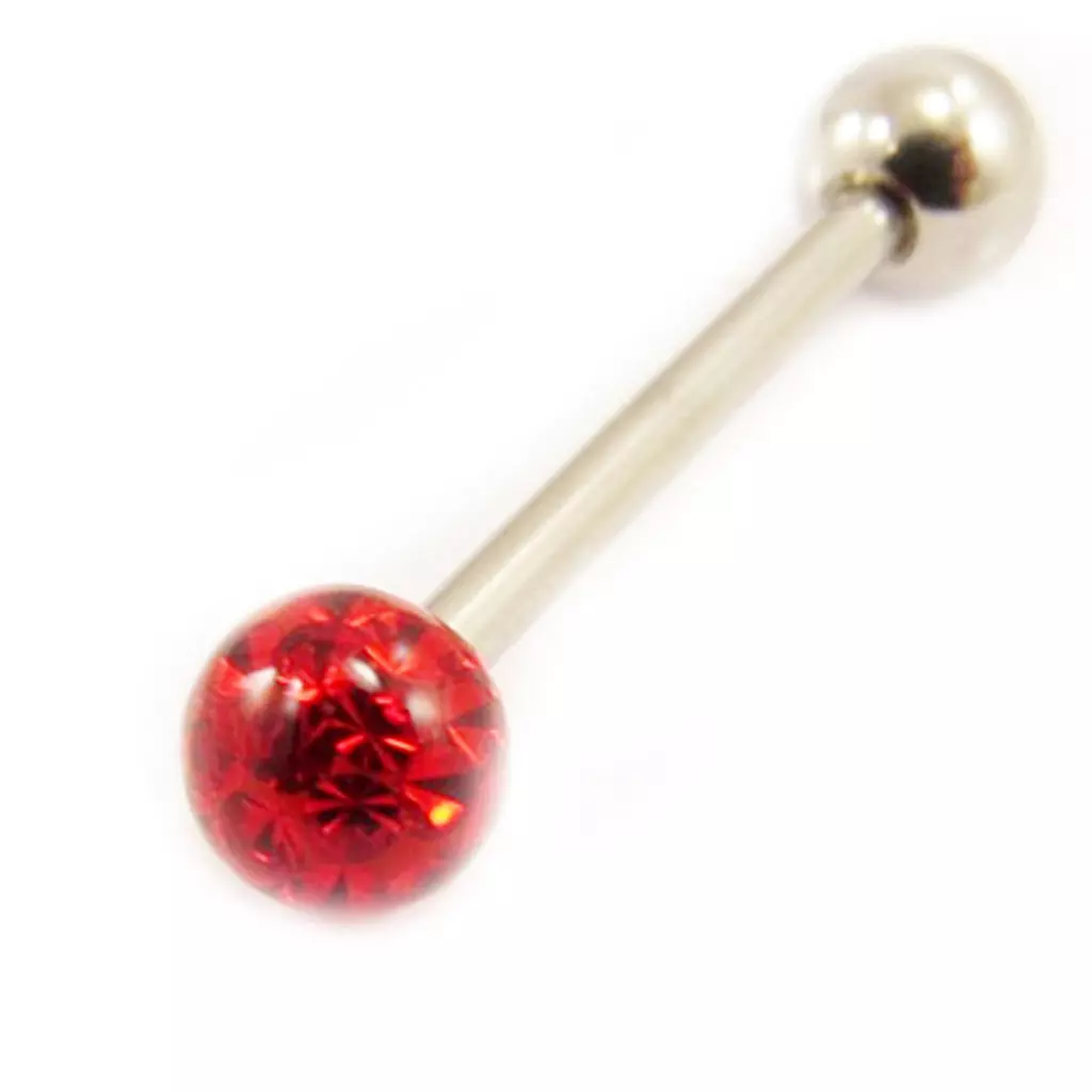 les trésors de lily Barbell acier 'Cristal' rouge [L4513]