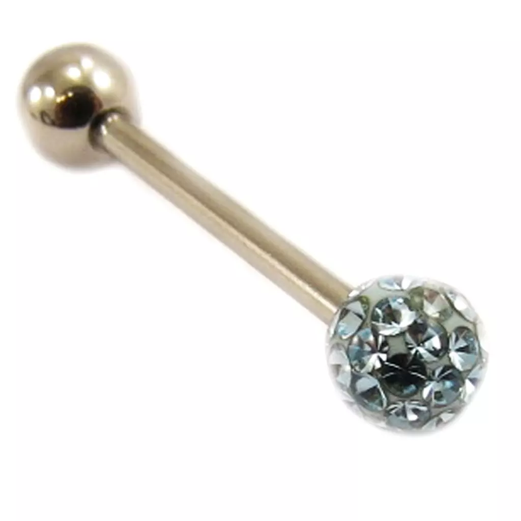 Les Trésors De Lily Barbell Acier 'Cristal' Turquoise [L4506]