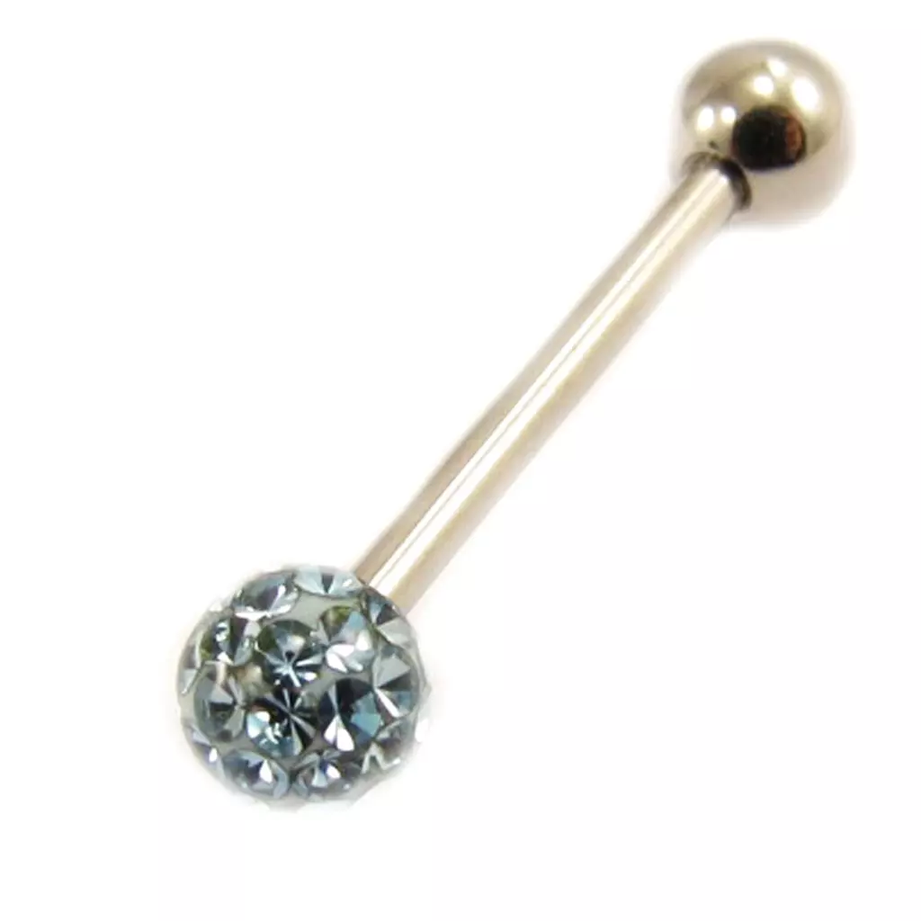 Les Trésors De Lily Barbell Acier 'Cristal' Turquoise [L4506]