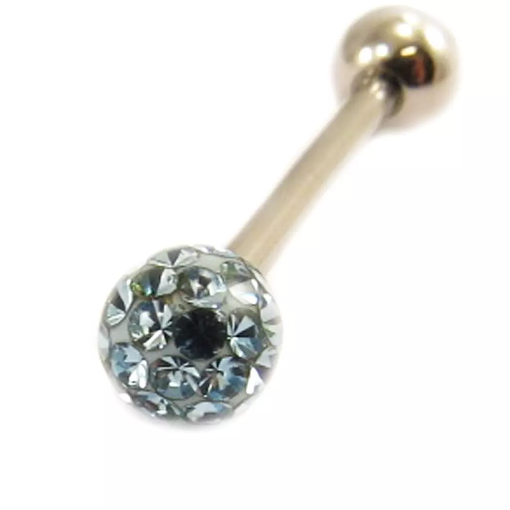 les trésors de lily Barbell acier 'Cristal' turquoise [L4506]