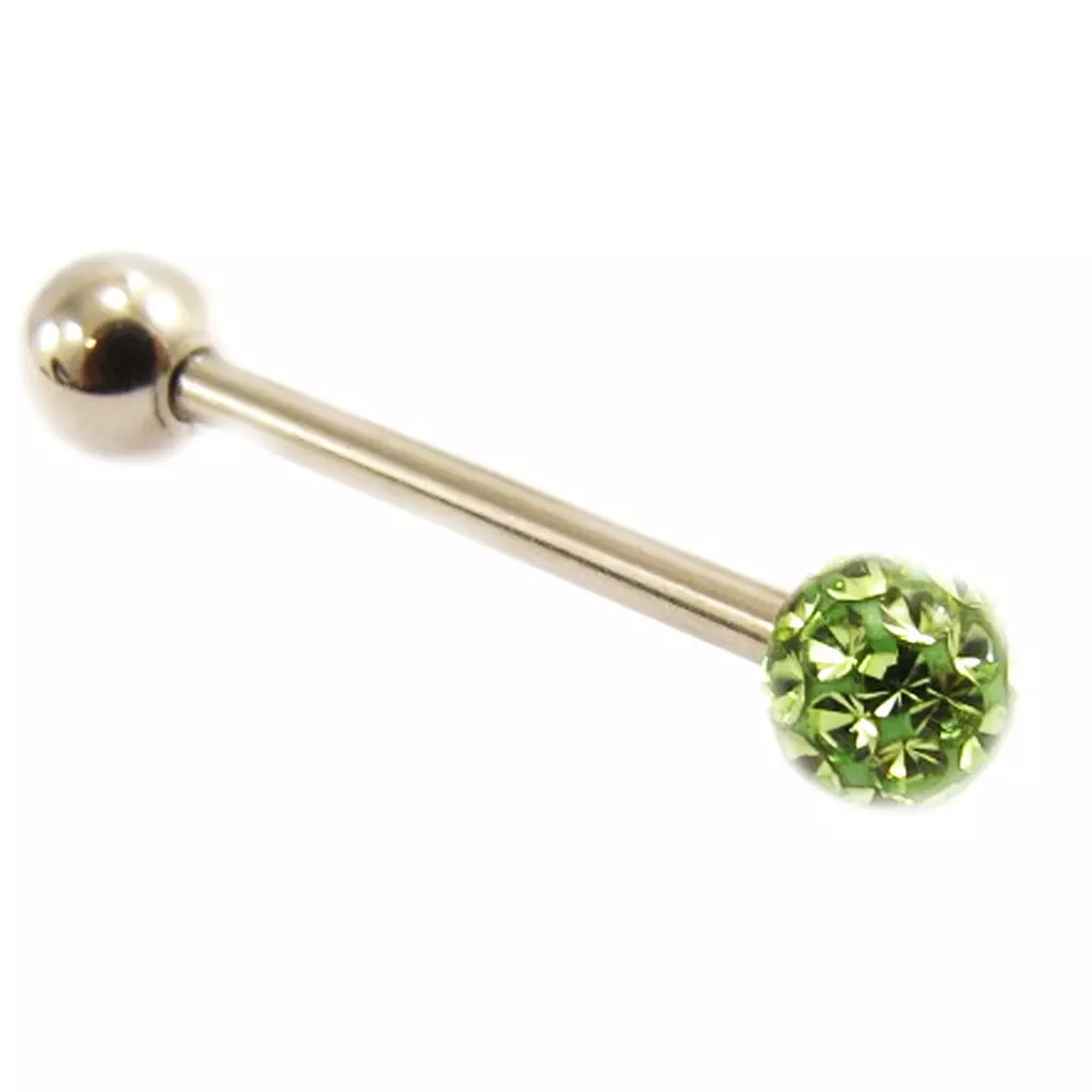 Les Trésors De Lily Barbell Acier 'Cristal' Vert [L4508]