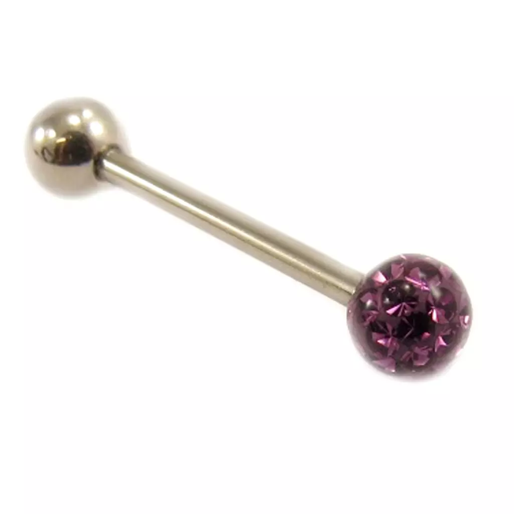 Les Trésors De Lily Barbell Acier 'Cristal' Violet [L4507]