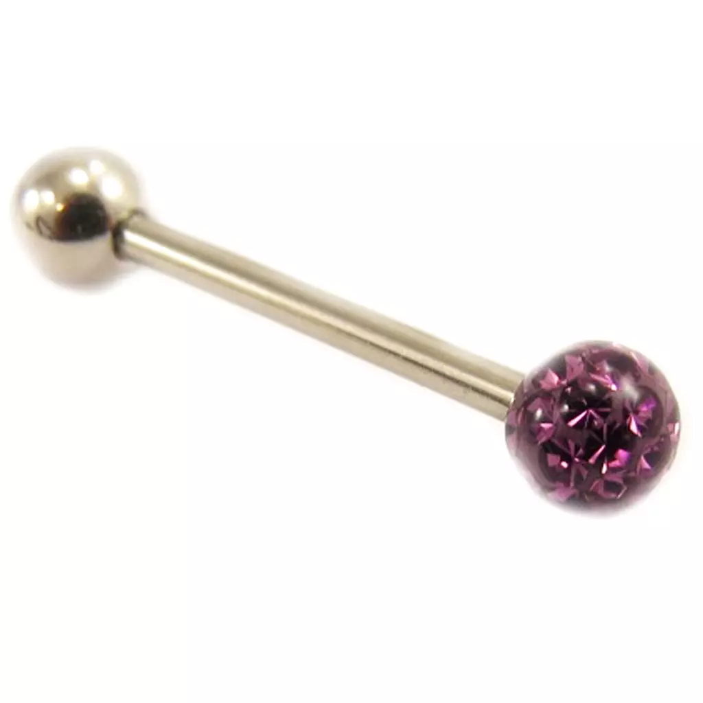 Les Trésors De Lily Barbell Acier 'Cristal' Violet [L4507]