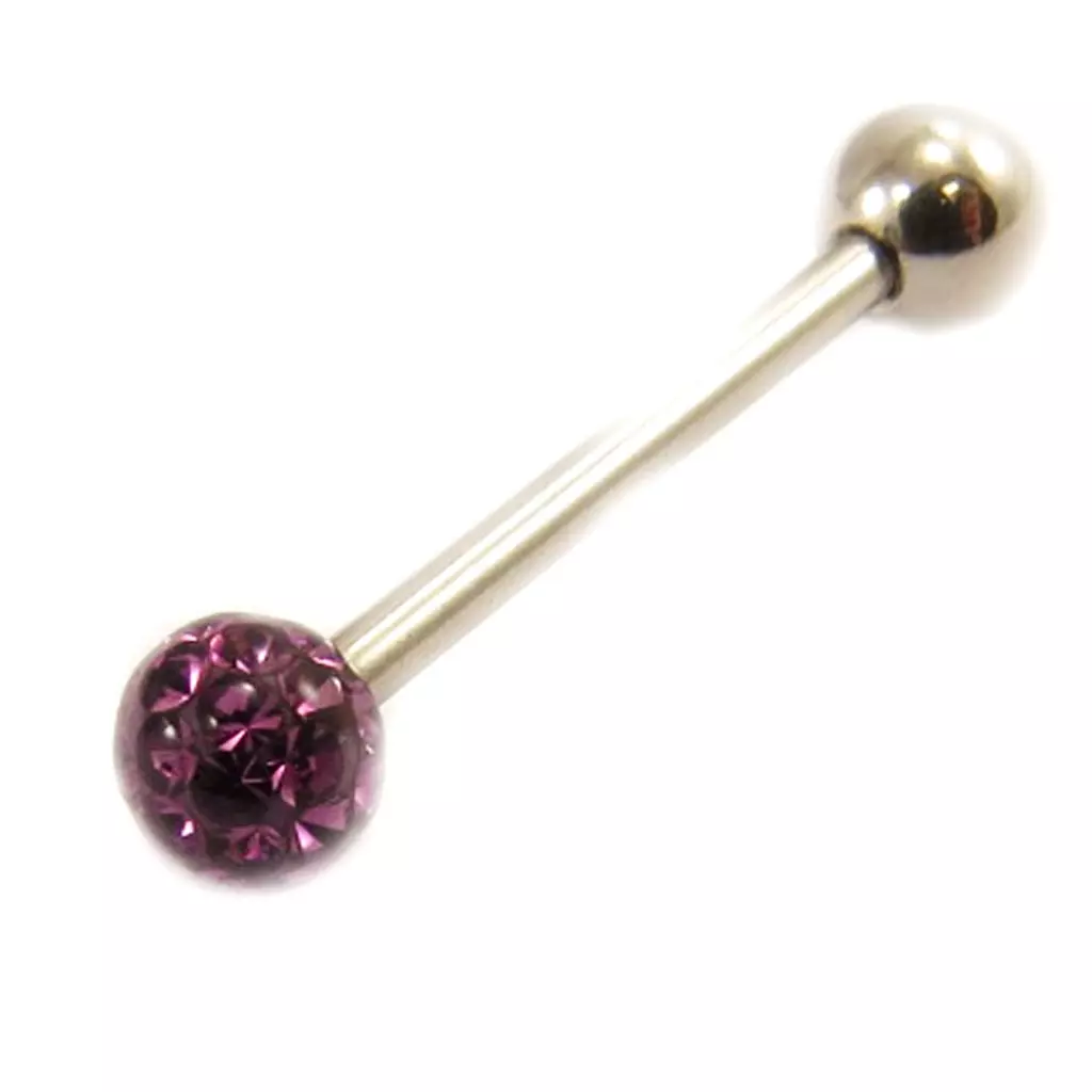 Les Trésors De Lily Barbell Acier 'Cristal' Violet [L4507]