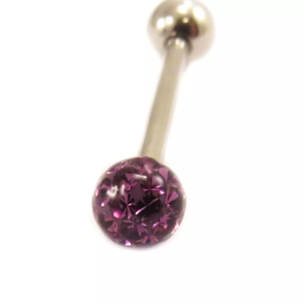 les trésors de lily Barbell acier 'Cristal' violet [L4507]