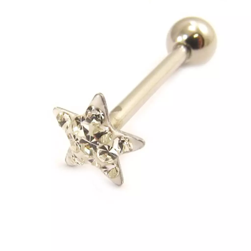 les trésors de lily Barbell acier 'Etoile' blanc [L4503]