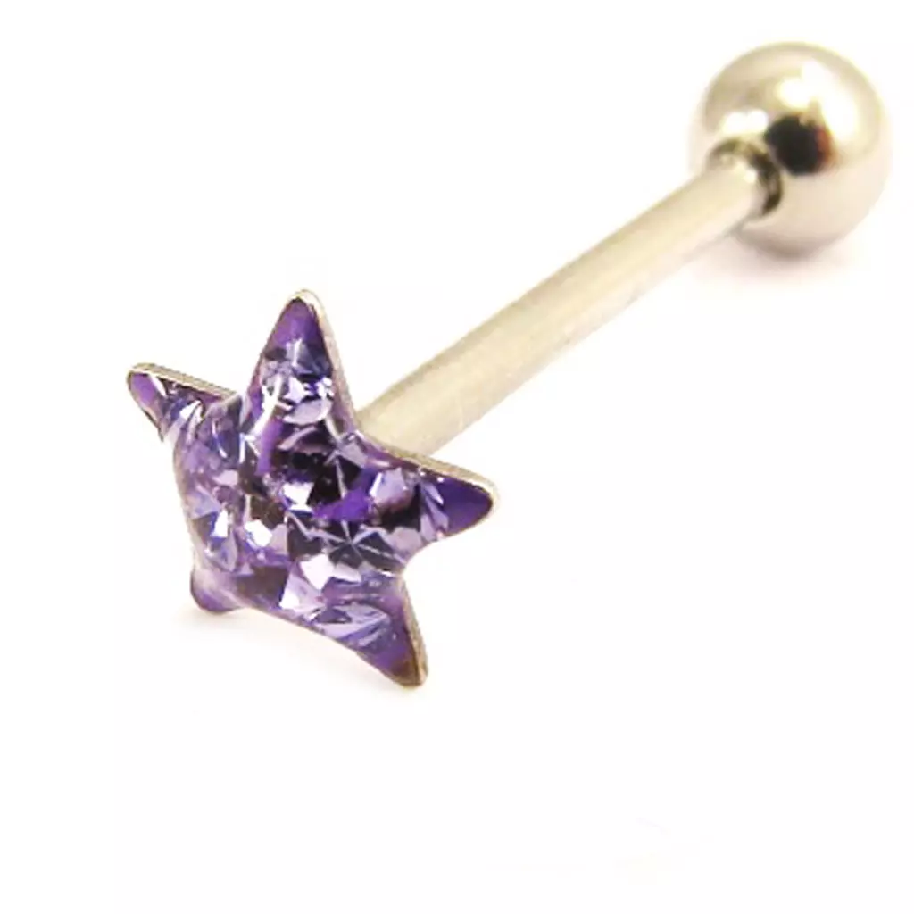 Les Trésors De Lily Barbell Acier 'Etoile' Violet [L4498]