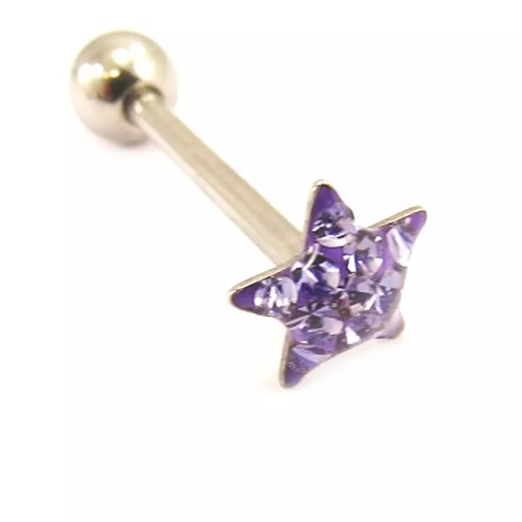Les Trésors De Lily Barbell Acier 'Etoile' Violet [L4498]