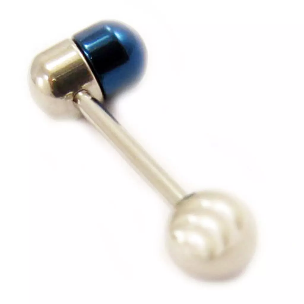 Les Trésors De Lily Barbell Acier 'Pilule' Bleu [L4535]