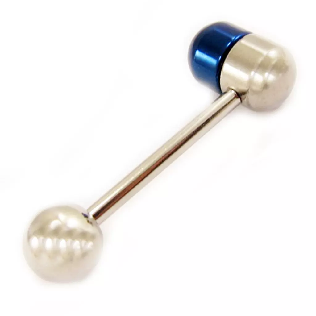 Les Trésors De Lily Barbell Acier 'Pilule' Bleu [L4535]