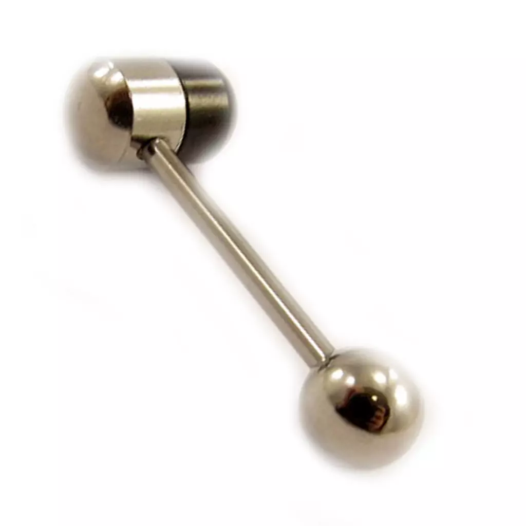 Les Trésors De Lily Barbell Acier 'Pilule' Gris Noir [L4533]